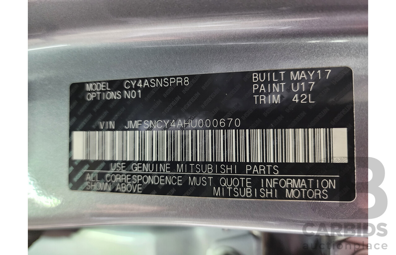 5/2017 Mitsubishi Lancer ES Sport CF MY17 4d Sedan null 2.0L