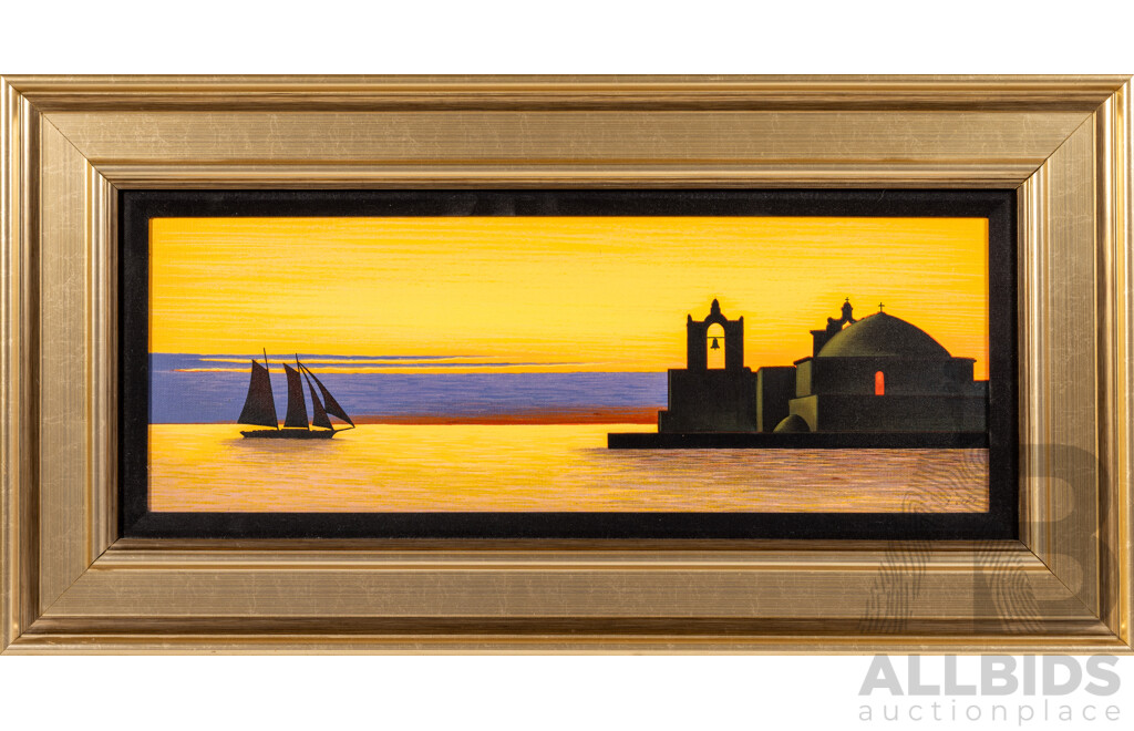 Igor Medvedev, (20th Century, Ukranian-Born American, 1931-2015), Golden Arrival, Limited Edition Serigraph on Canvas, 40 x 78 cm (frame)