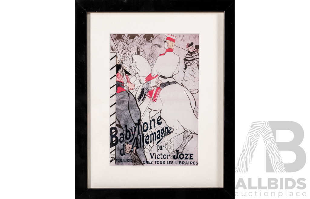 Henri De Toulouse-Lautrec, (19th Century, French, 1864-1901), German Babylon (Babylon D'Alemagne), Reproduction Print of Original Lithograph From 1894, 30 x 24 cm (frame)
