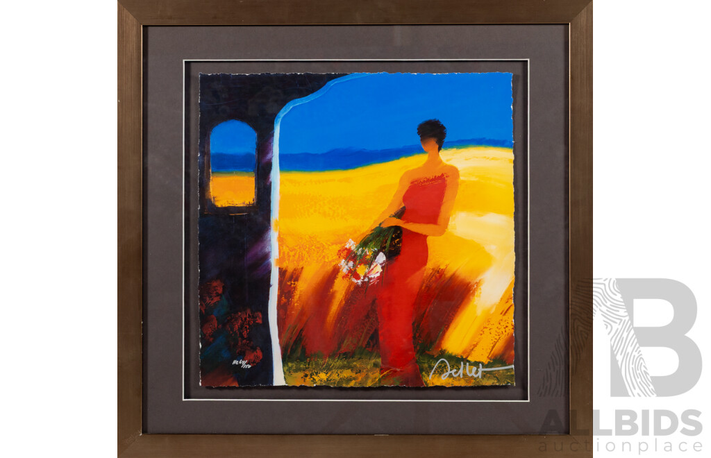 Emile Bellet, (20th Century, French, 1941-), Parfum Bleu & Retour Fleuri II, Lovely Pair of Editioned Giclees on Paper, 51 x 53 cm (frames) (2)