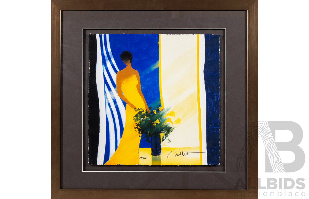Emile Bellet, (20th Century, French, 1941-), Parfum Bleu & Retour Fleuri II, Lovely Pair of Editioned Giclees on Paper, 51 x 53 cm (frames) (2)