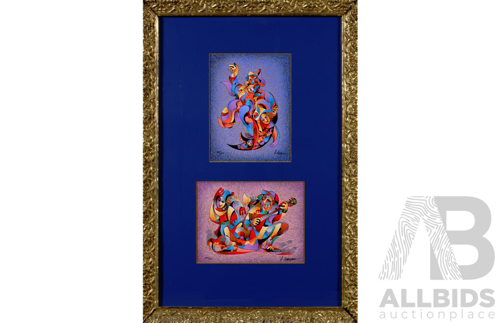 Anatole Krasnyansky, (20th Century, Ukranian-Born American, 1930-2023), Street of Old Prague at Sunset, Lovely Signed & Editioned Serigraph in Colour on Wove Paper, 57 x 54 cm (frame)