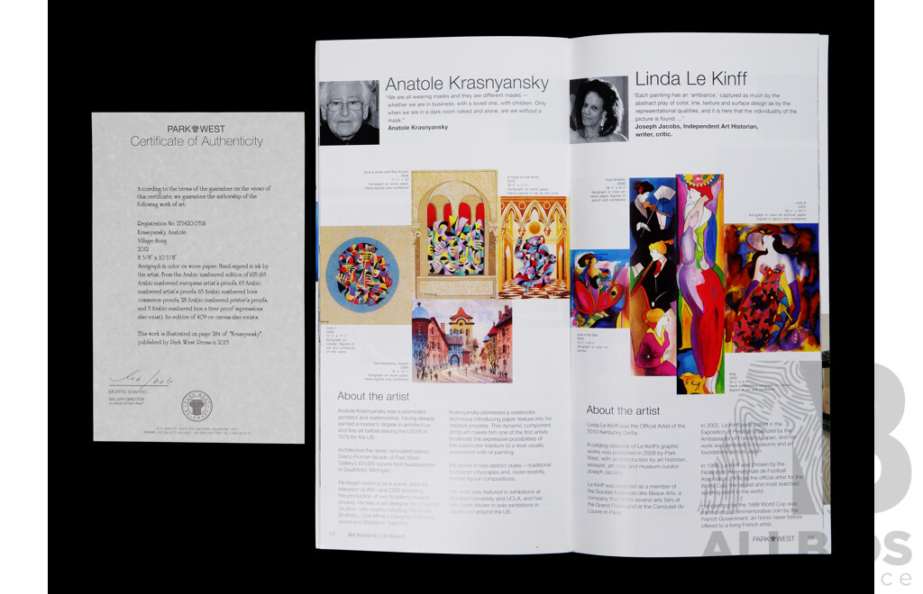 Anatole Krasnyansky, (20th Century, Ukranian-Born American, 1930-2023), Street of Old Prague at Sunset, Lovely Signed & Editioned Serigraph in Colour on Wove Paper, 57 x 54 cm (frame)