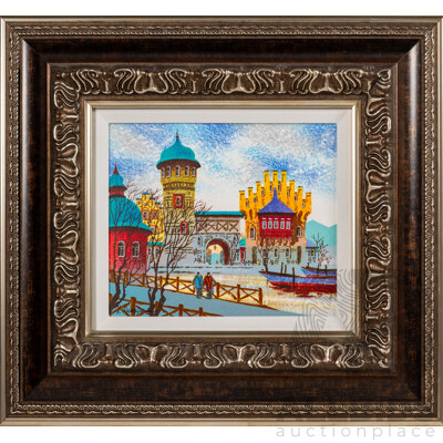 Anatole Krasnyansky, (20th Century, Ukranian-Born American, 1930-2023), a Stroll in Germany (2007), Serigraph on Canvas, 48 x 53 cm (frame)