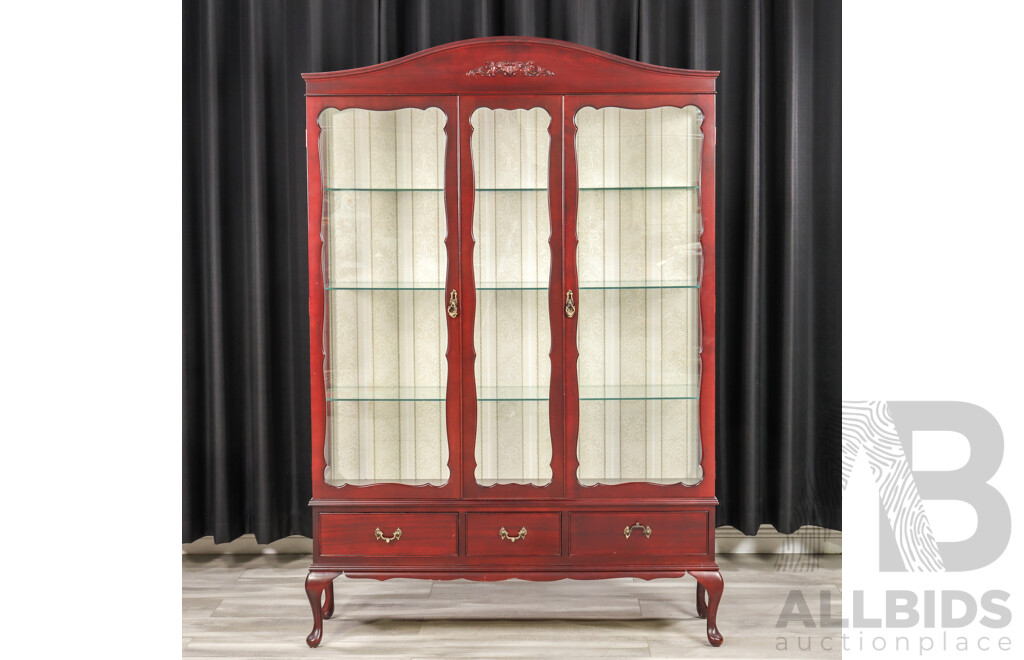 Queen Anne Style Two Door Display Case