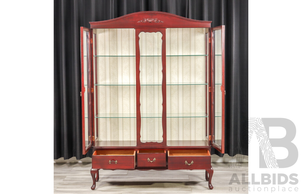 Queen Anne Style Two Door Display Case
