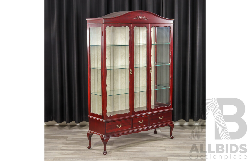 Queen Anne Style Two Door Display Case