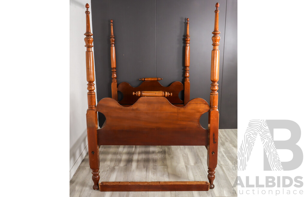Victorian Mahogany Single Four Poster Bed