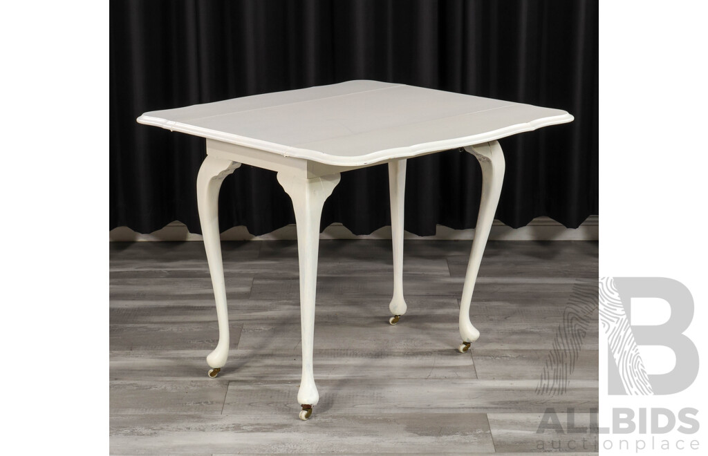 Painted Queen Anne Style Drop Side Occasional Table