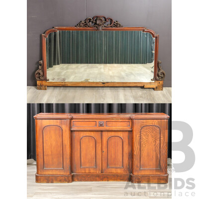 Victorian Mahogany Mirrored Back Sideboard Victorian Mahogany Mirrored Back Sideboard