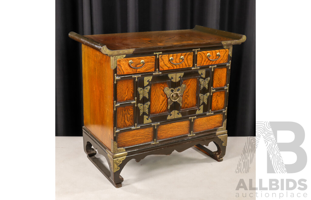 Small Korean Elm Tansu Style Cabinet