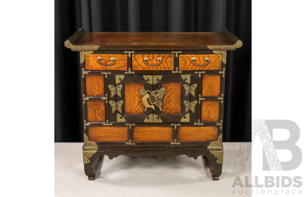 Small Korean Elm Tansu Style Cabinet