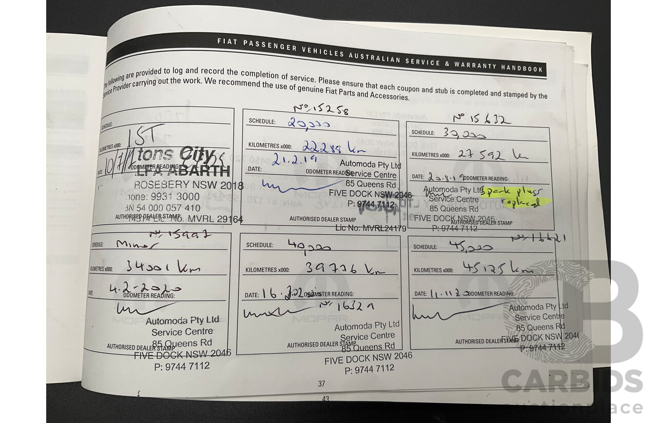 09/2016 Fiat 500 Lounge (FWD) Series 4 3d Hatchback Teal Blue Metallic 1.4L