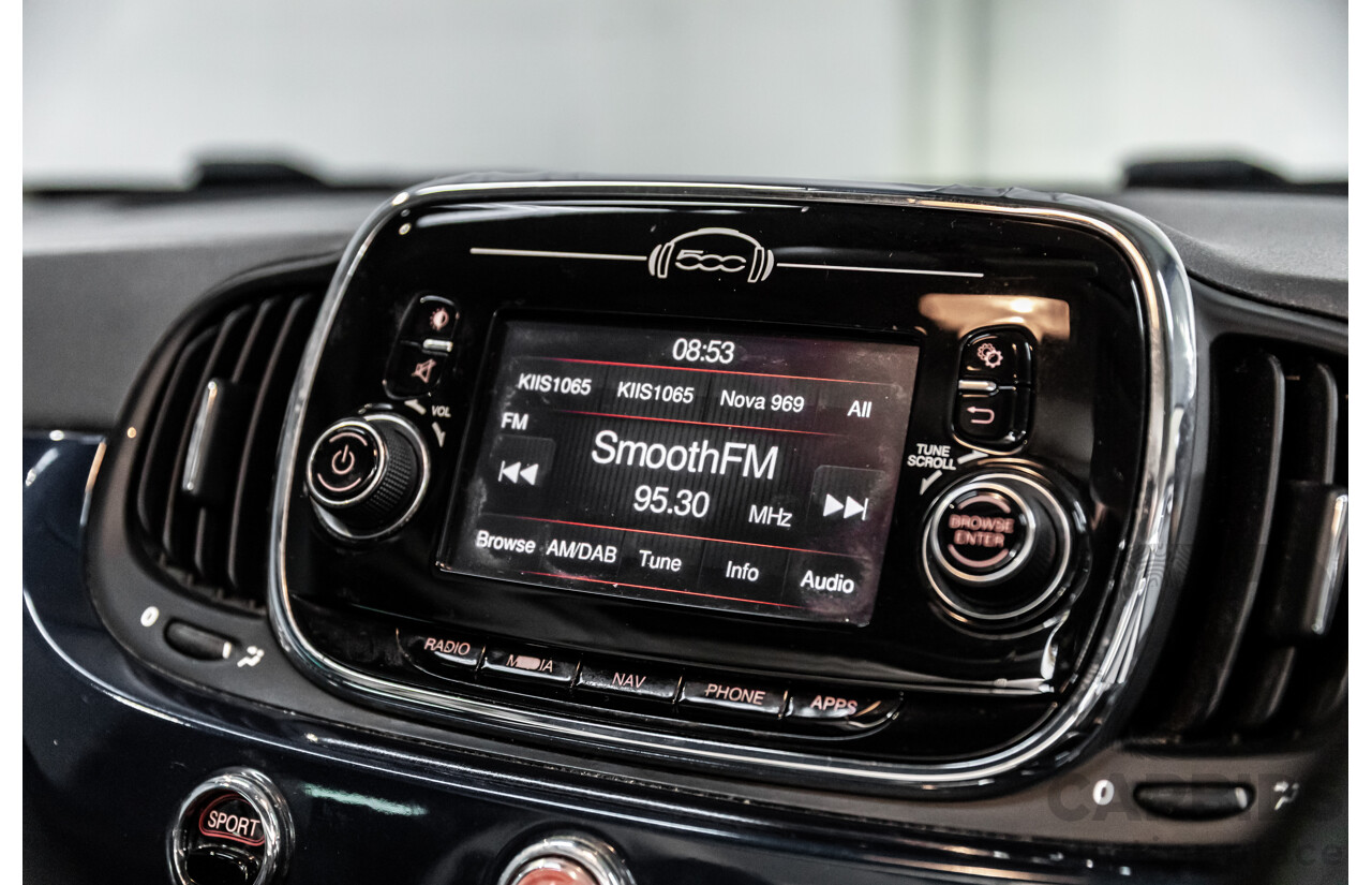 09/2016 Fiat 500 Lounge (FWD) Series 4 3d Hatchback Teal Blue Metallic 1.4L