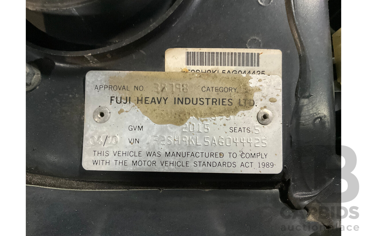 4/2010 Subaru Forester XS MY10 4d Wagon Obsidian Black Pearl 2.5L