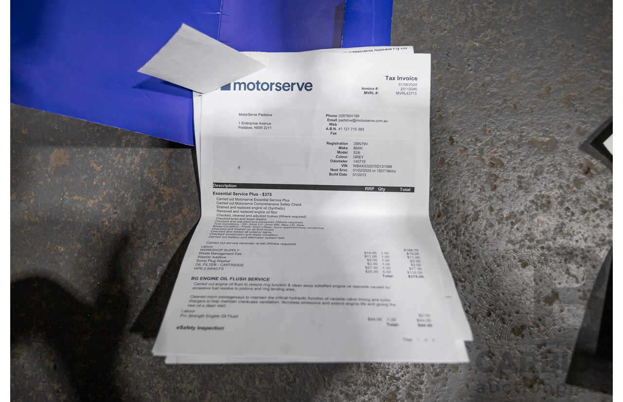 1/2013 BMW 528i F10 M-Sport Pack MY13 4d Sedan Sophisto Grey II Brilliant Effect Turbo 2.0L