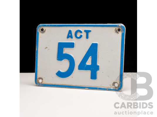 ACT 2 - Digit Motor Vehicle Number Plate  -  54  ** NO BUYERS PREMIUM ** ACT 2 - Digit Motor Vehicle Number Plate  -  54  ** NO BUYERS PREMIUM **