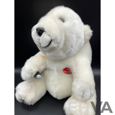 ASHTON DRAKE Porcelain Baby Doll ''Little Bit of Sunshine'', Tambo Teddies Bear and CocaCola Plush Polar Bear and Meerkat Plush Toy - Lot of 4