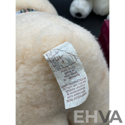 ASHTON DRAKE Porcelain Baby Doll ''Little Bit of Sunshine'', Tambo Teddies Bear and CocaCola Plush Polar Bear and Meerkat Plush Toy - Lot of 4