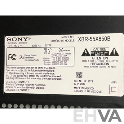 SONY (XBR-55X850B) BRAVIA 55inch TV