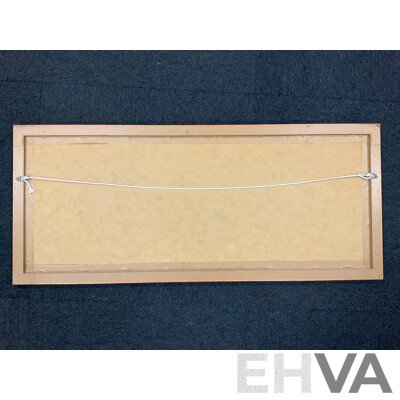 Framed Collection of Five Vintage Posters From Qantas Empire Airways, 36 X 84 Cm (frame)