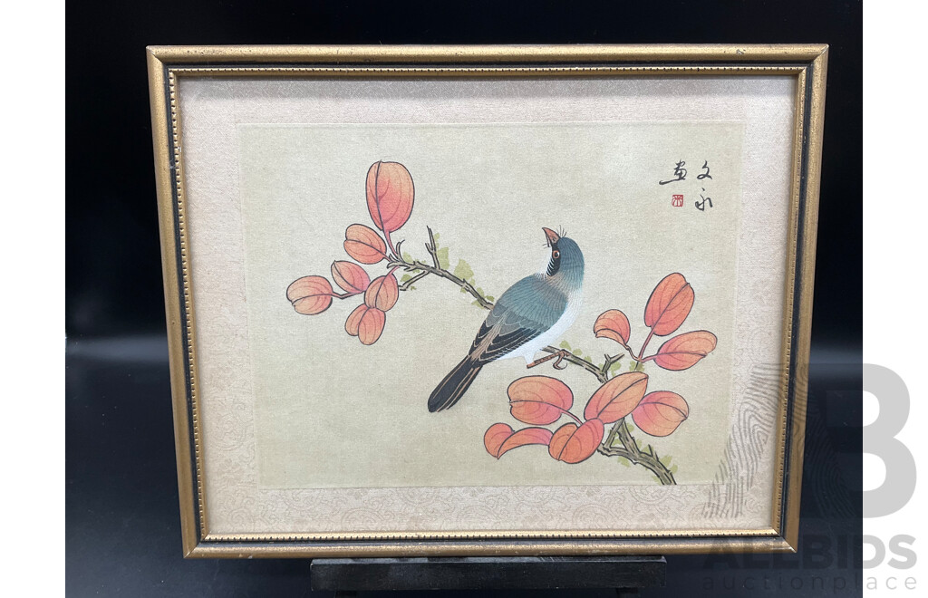 Set of 3 Framed Chinese Silk Painting