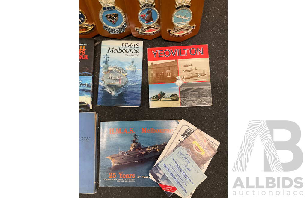 Collection of Memorabilia Releated to the HMAS and Royal Australian Navy, Including Rum Navy 1/2 Gill Copper Cup