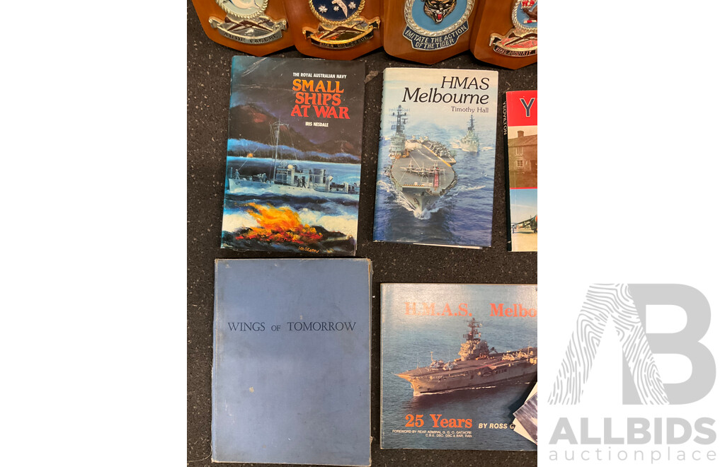 Collection of Memorabilia Releated to the HMAS and Royal Australian Navy, Including Rum Navy 1/2 Gill Copper Cup