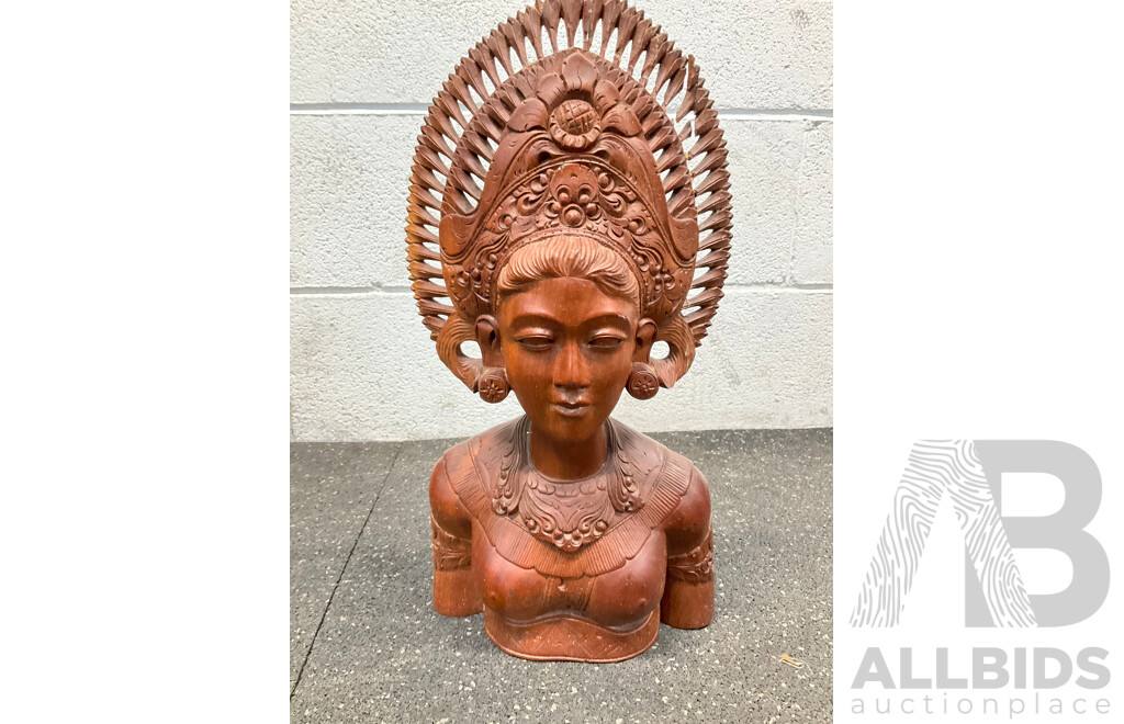 Collection of Decorative Wood Carving, Including a Replica of the Aztec Sun Calendar - Lot of 7