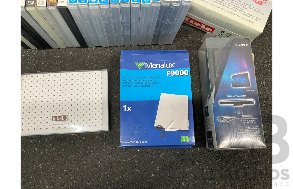 CANON Selphy Photo Printer with Accesories, SONY Digital Camera, Assorted DVD's, 3D Sync Transmitter and More