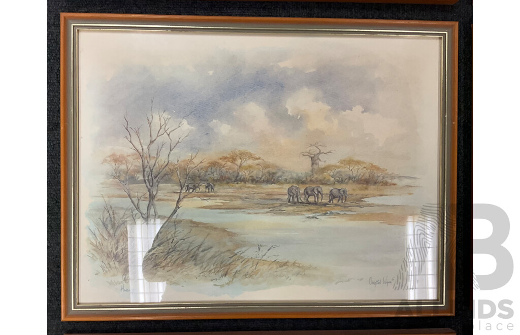 Chrystal Wynn  'African Scenes'', Six Framed Colour Prints, 40 X 30 Cm (frame)