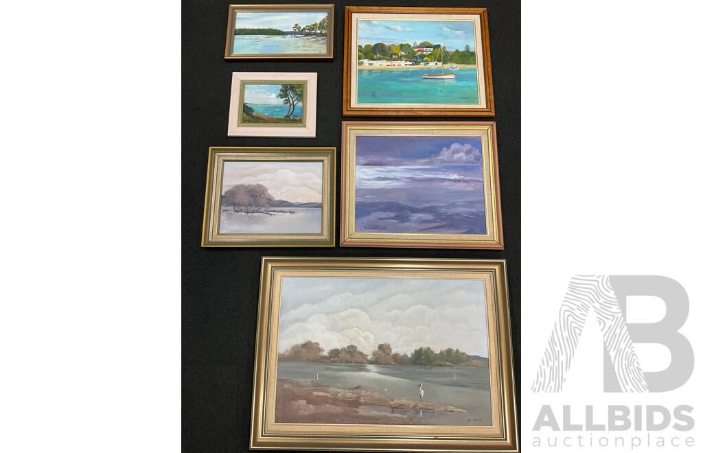 Jan Thicke (Uknown Artist), Oil on Board and Others - Lot of 6