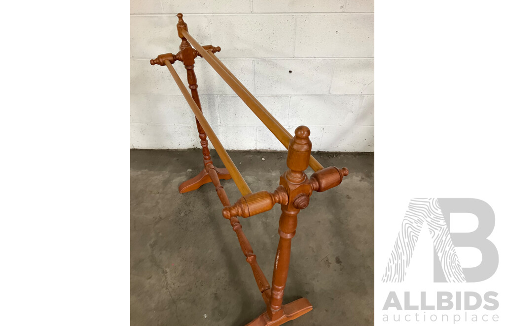 Vintage Wooden Towel Racks and Clothes Airer Wood 12 Rails - Lot of 3