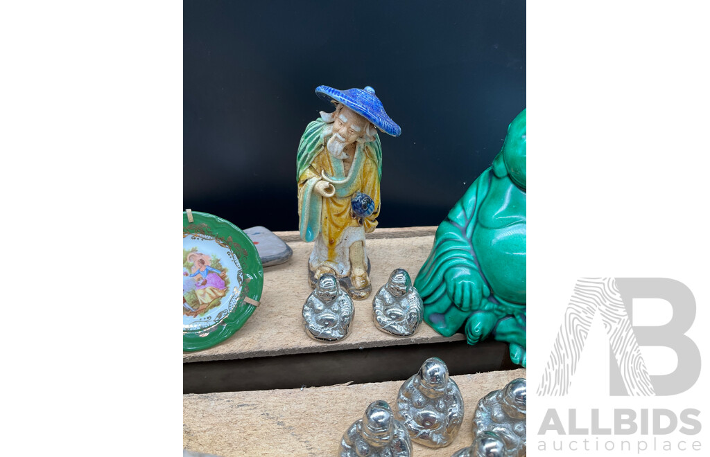 Assorted Decor, Including ROYAL DOULTON Desk Clock and More