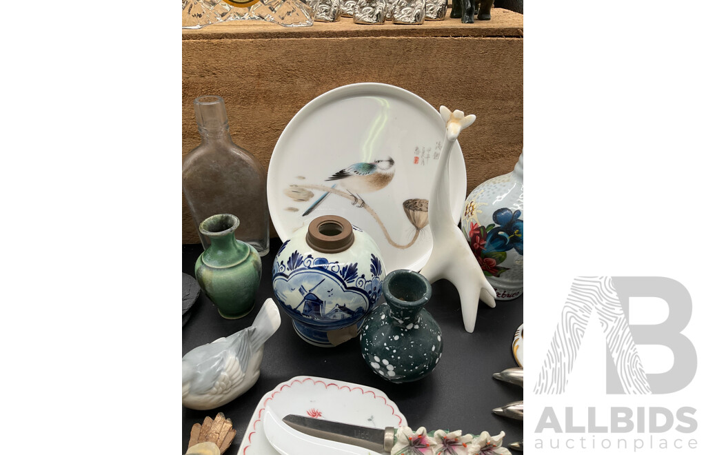 Assorted Decor, Including ROYAL DOULTON Desk Clock and More