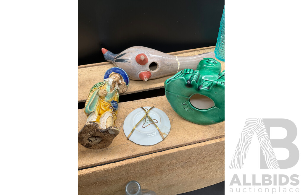 Assorted Decor, Including ROYAL DOULTON Desk Clock and More