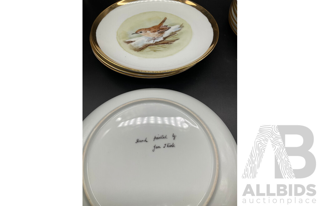 Set of 4 Porcalain Plate Hand Painted by Jan J. Hiele and Set of 7 Collector's Porcelain Plate From the 'Days of the Week' by Franklin Porcelain - Lot of 11
