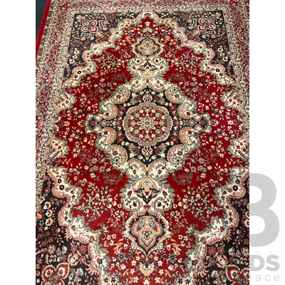 INCOV Adrian 100% Wool Rug, Featuring a Central Medallion and Floral Patterns in Red, Black and Ivory Colors INCOV Adrian 100% Wool Rug, Featuring a Central Medallion and Floral Patterns in Red, Black and Ivory Colors