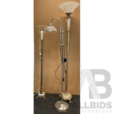 Assorted Vintage Floor Lamps  - Lot of 3