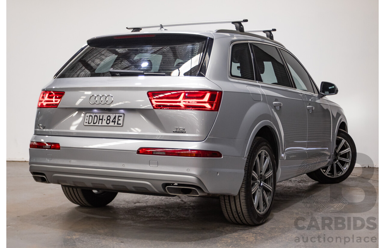 01/2015 Audi Q7 3.0 TDI Quattro 200kW (AWD) 4M 4D Wagon Florett Silver Turbo Diesel 3.0L - 7 Seats
