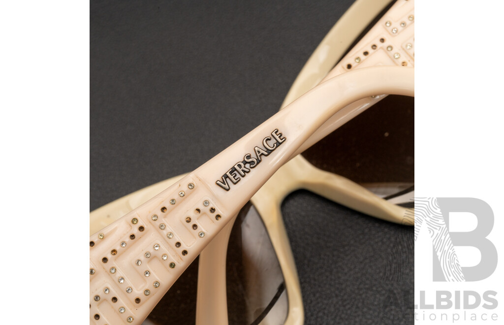 Versace MOD. 4069 405/13 Brown Tan Cream Sunglasses, Made in Italy