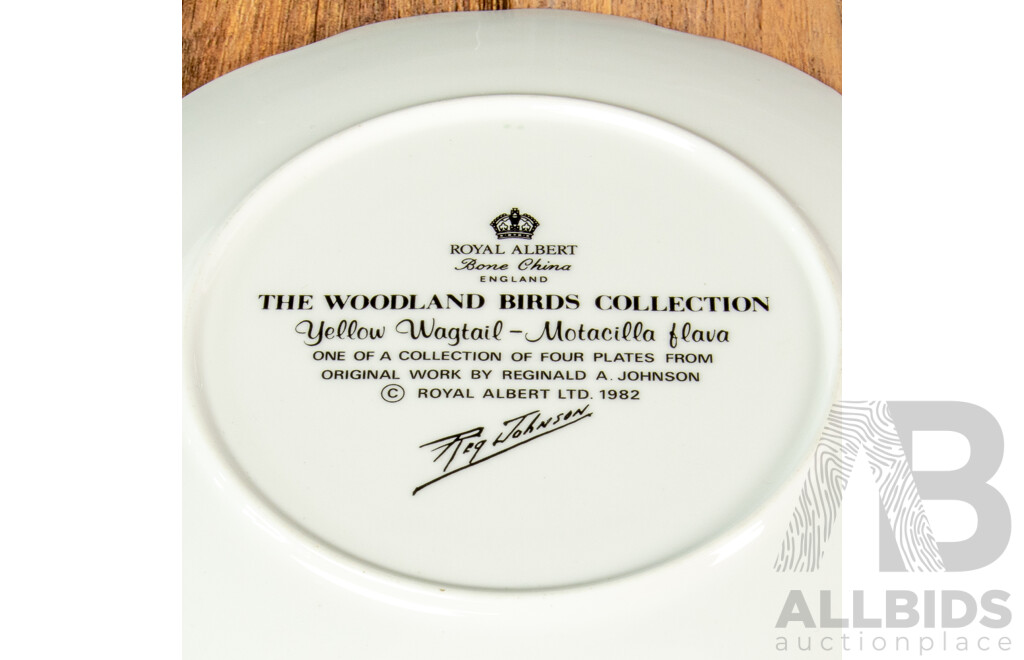 Set of Four Royal Albert Woodland Birds Collection Wall Plates with Three Lilliput Lane Plates