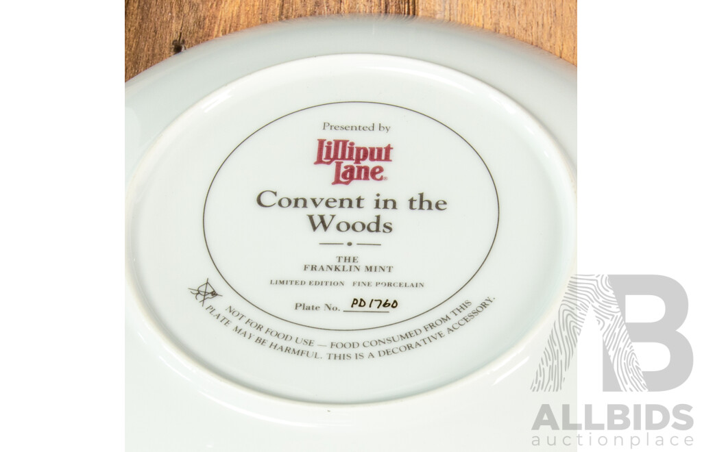 Set of Four Royal Albert Woodland Birds Collection Wall Plates with Three Lilliput Lane Plates