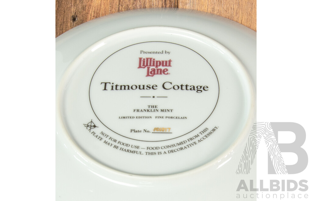 Set of Four Royal Albert Woodland Birds Collection Wall Plates with Three Lilliput Lane Plates