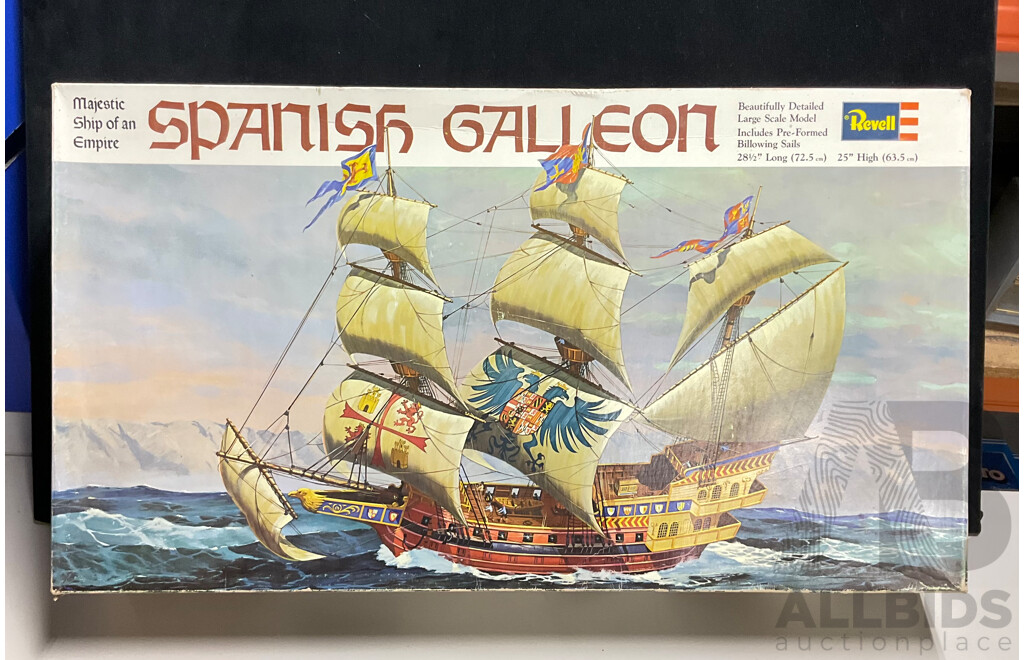 Vintage Revell Model Spanish Galleon with Airfix and Humbrol Paints