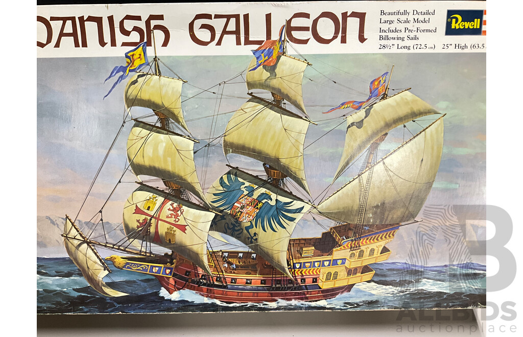 Vintage Revell Model Spanish Galleon with Airfix and Humbrol Paints