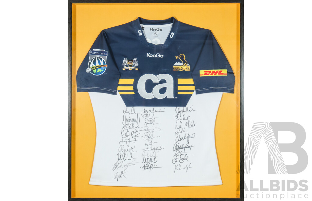 Brumbies Team Signed Framed Jersey