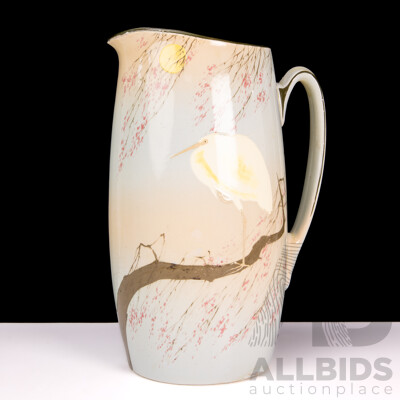 Vintage Royal Doulton Single Handed Pitcher with Egret Motif Vintage Royal Doulton Single Handed Pitcher with Egret Motif