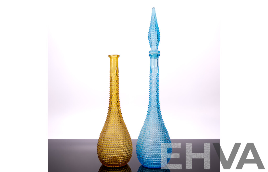 Matched Pair of Vintage Glass Genie Bottles