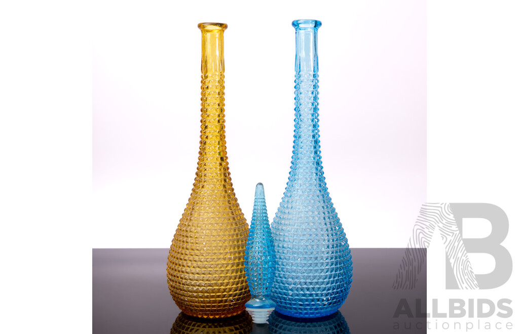 Matched Pair of Vintage Glass Genie Bottles